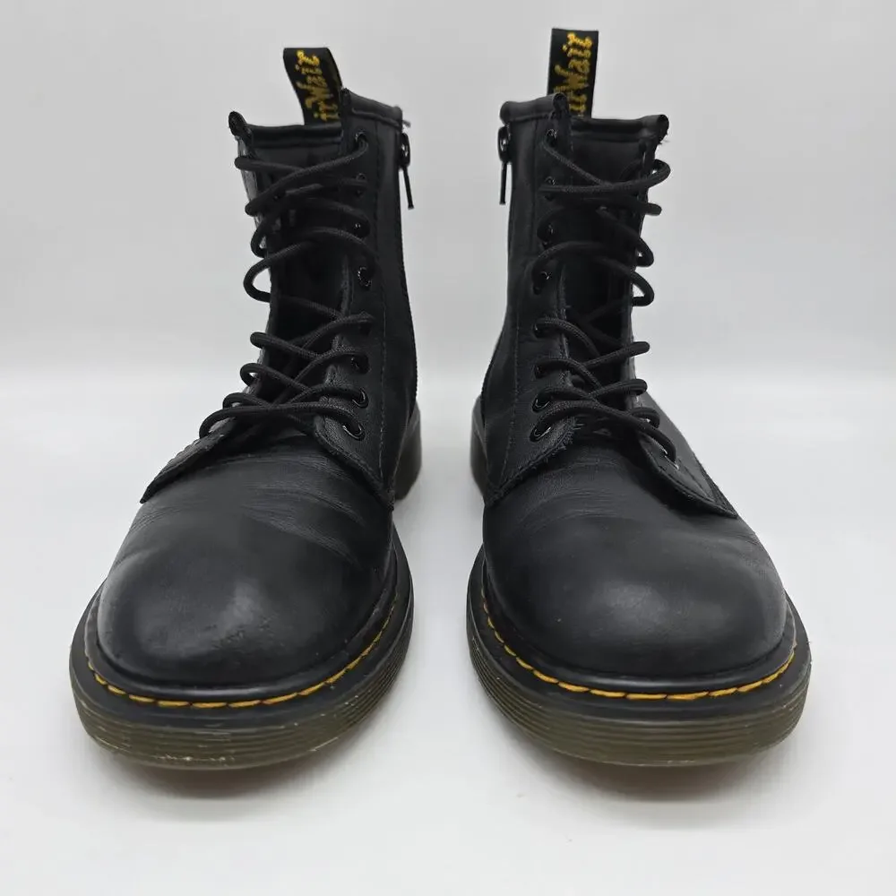 Dr. Martens Kids' Leather Combat Ankle Boots Outdoor Streetwear Black Size 3